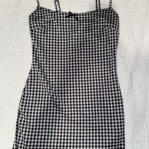 SHEIN Black and White Checkered Mini Dress